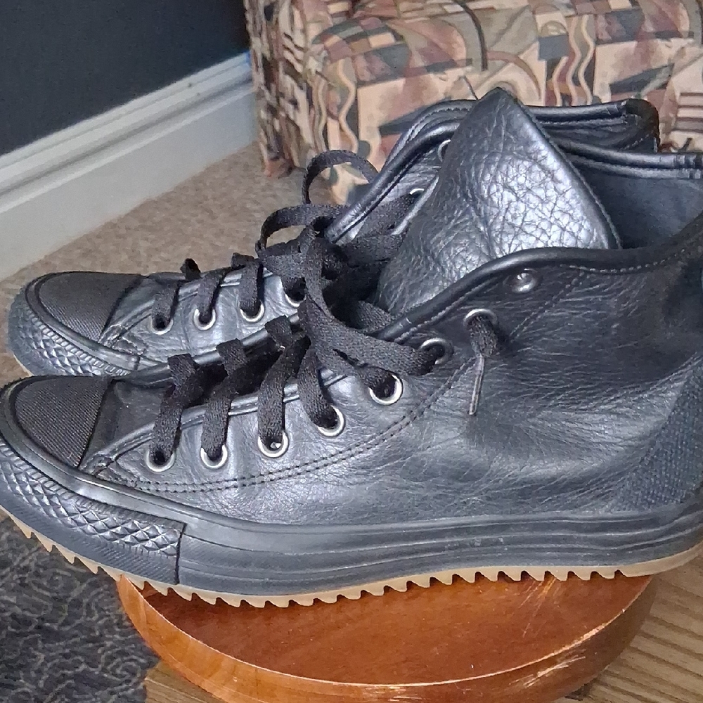 Converse Uniex Black High-Top Leather Sneakers